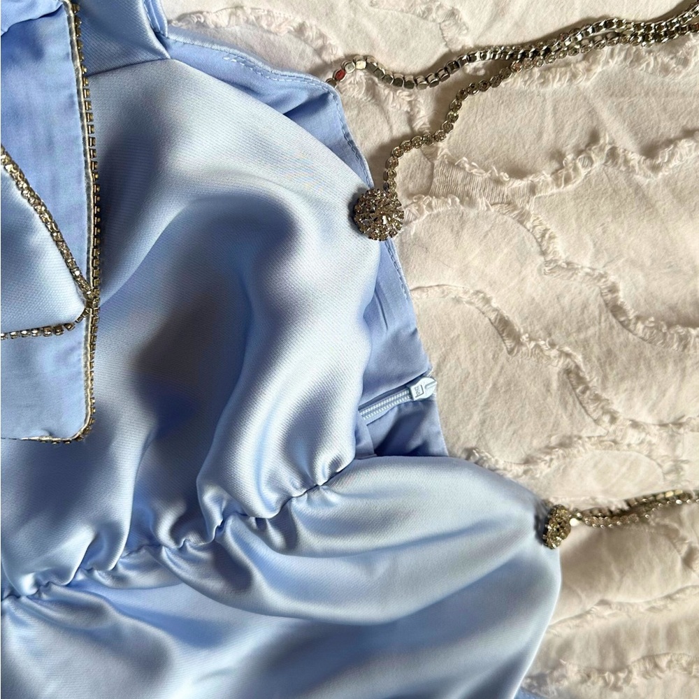 Fitted Slip Dress with crystal embellishments